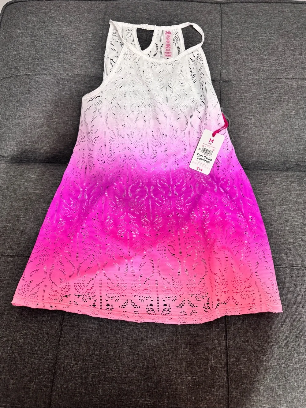 Justice Pink Ombre Lace Swim Coverup